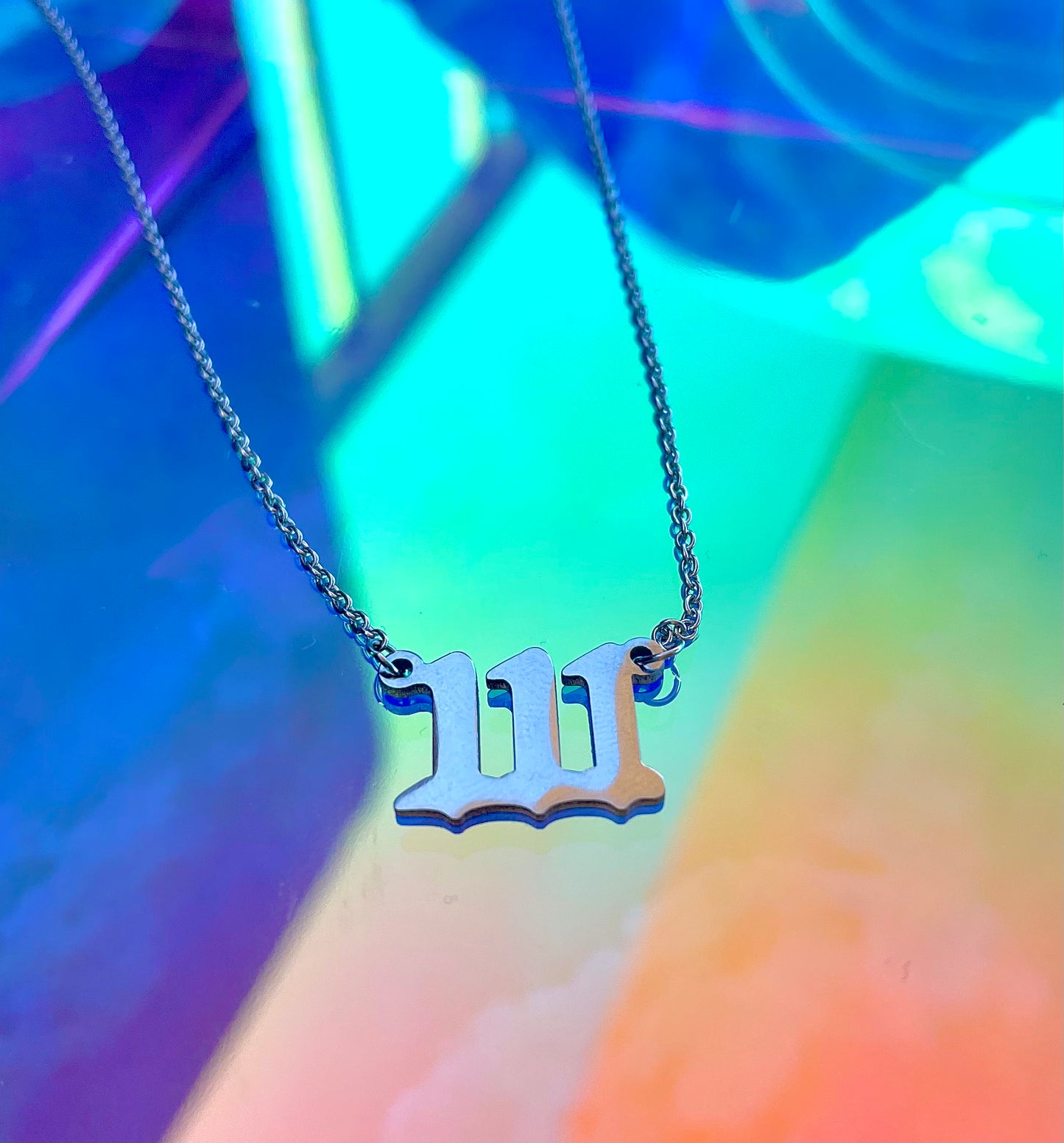 Silver Angel Number Necklace