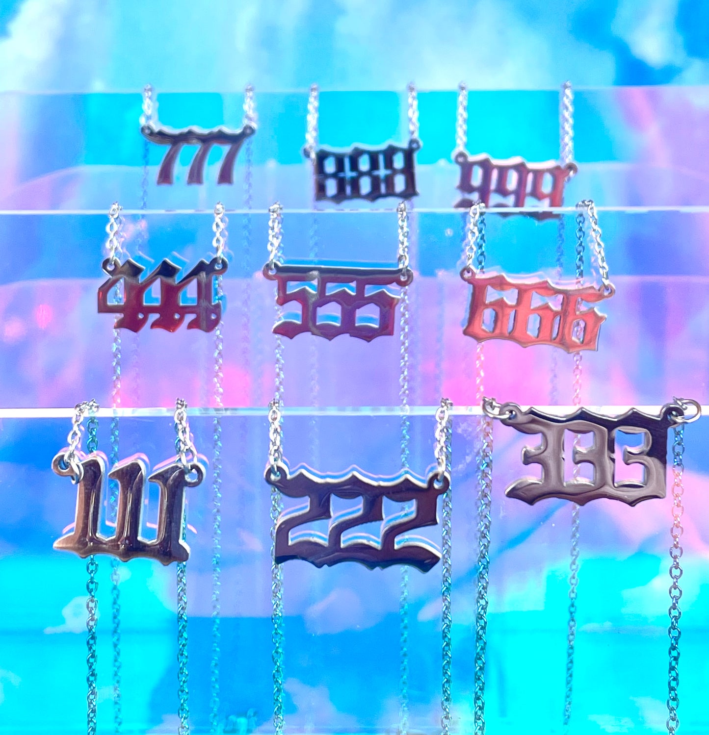 Silver Angel Number Necklace