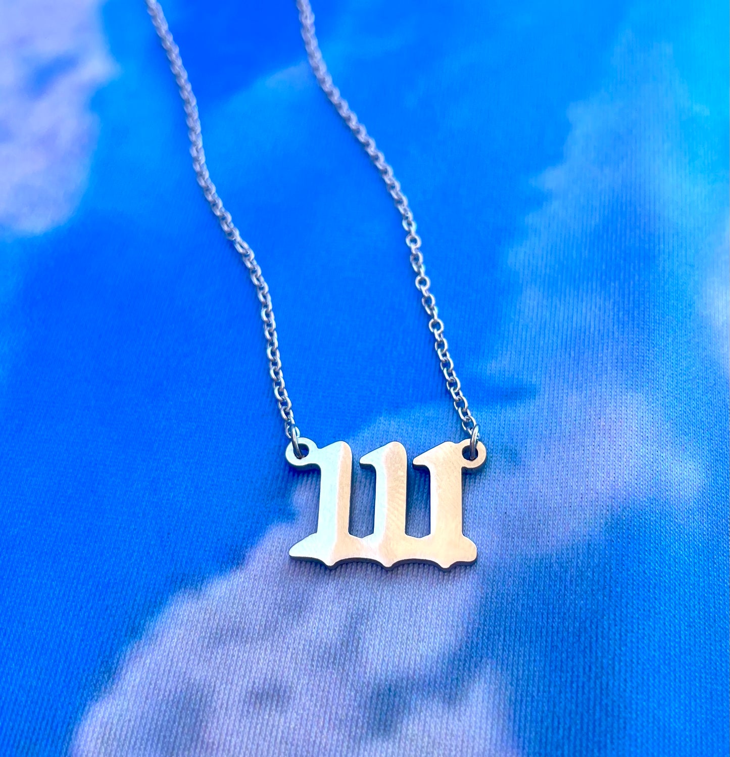 Silver Angel Number Necklace